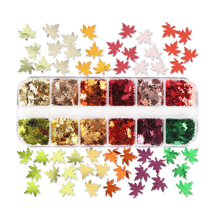 Παγιέτες νυχιών Maple Leaf 12 χρωμάτων
