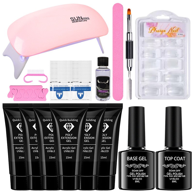 Poly Extension Gel Nail Kit με μίνι λάμπα νυχιών